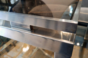 X Pair of Steel Side Tables attributed Guy Lefevre for Maison Jensen