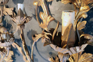 X Pair of Brass Wall Lights