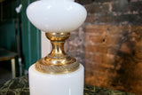 White Glass 'Urn' Table Lamp