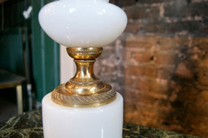 White Glass 'Urn' Table Lamp