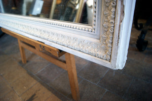 X Large White Mirror with Detailed Edging
