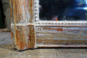 X Highly Distressed Antique French Wall Mirror