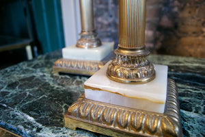 Pair of Greek Column Style Table Lamps