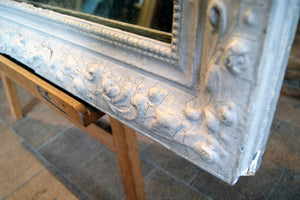 Painted White Mirror with Detailed Edging