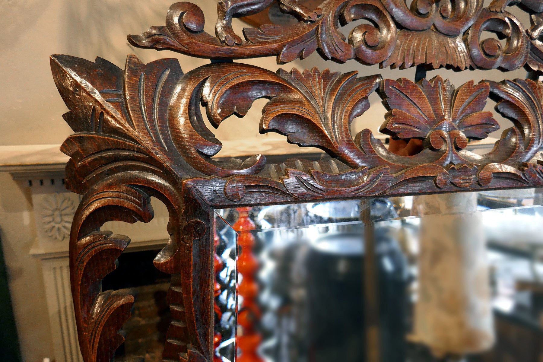 X Large Brown French Mirror