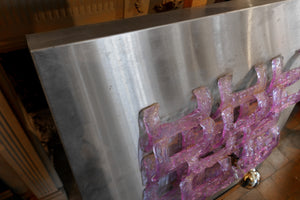 X Chrome and Purple Glass Wall Light