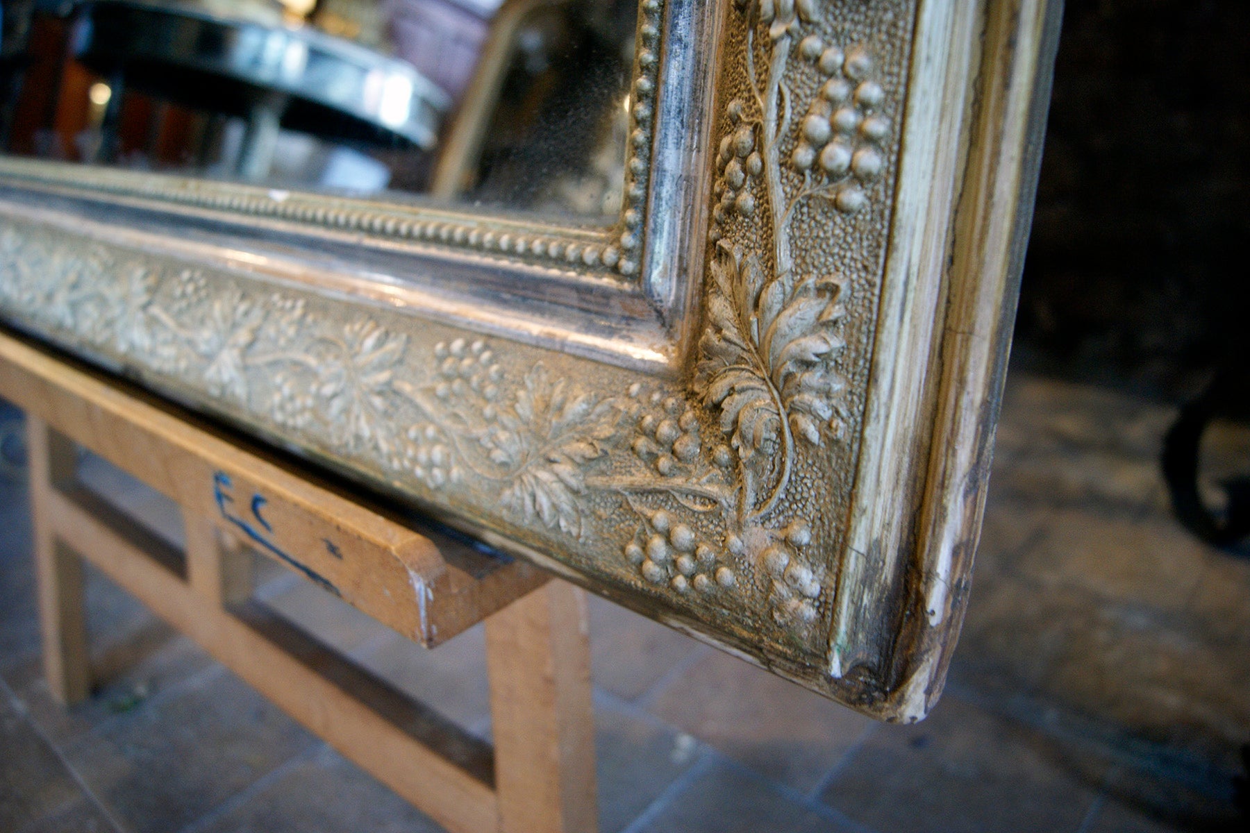 Ornately Carved Gold French Mirror