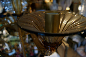 Murano Glass Amber Five Arm Chandelier