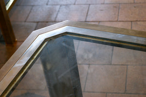 Large Brass and Chrome Coffee Table