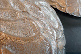 X Pair of Gorgeous Glass Wall Lights with Brass Detail