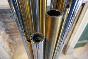 X Brass and Chrome Floor Lamp