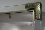 X Large Perspex Mirror with brass corners circa 1970