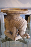 X A late twentieth century whicker table with a removable tray top modelled as an Elephant