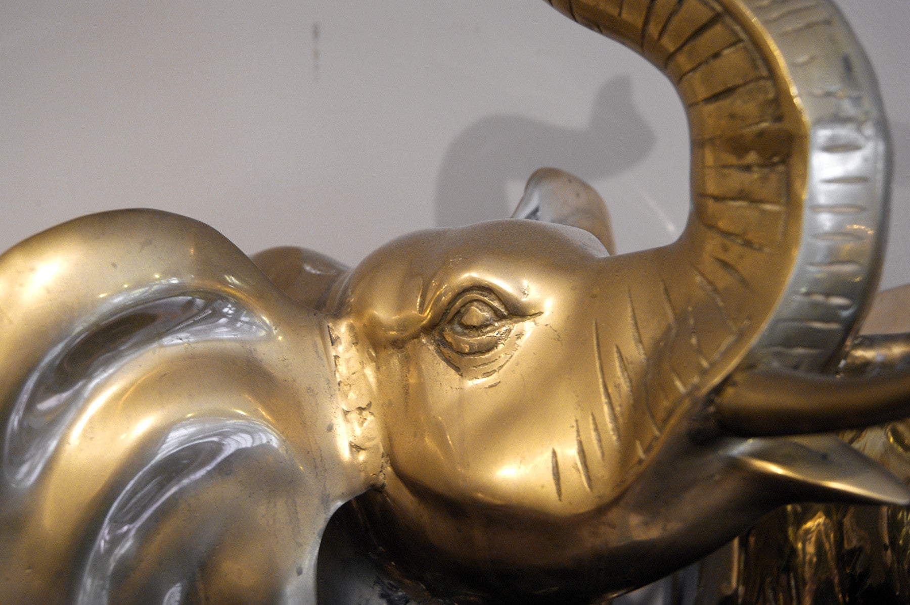 X Magnificent  pair of  large brass elephants