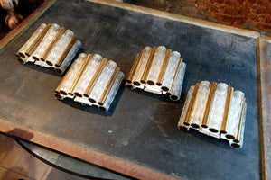 X Pairs of Brass and Murano Glass Wall Lights