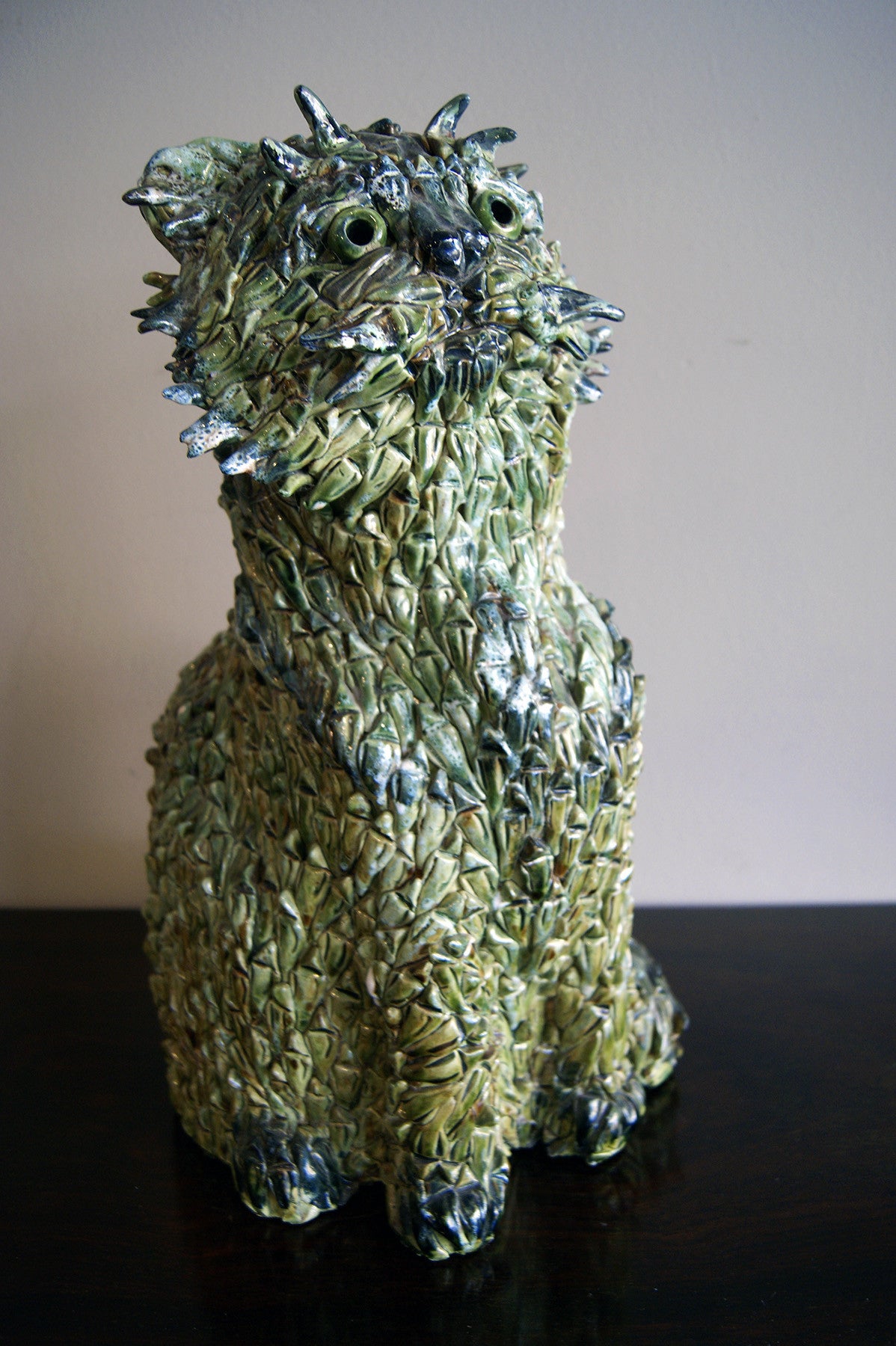 X Large ceramic fantasy study of a cat circa 1950