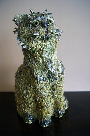 X Large ceramic fantasy study of a cat circa 1950