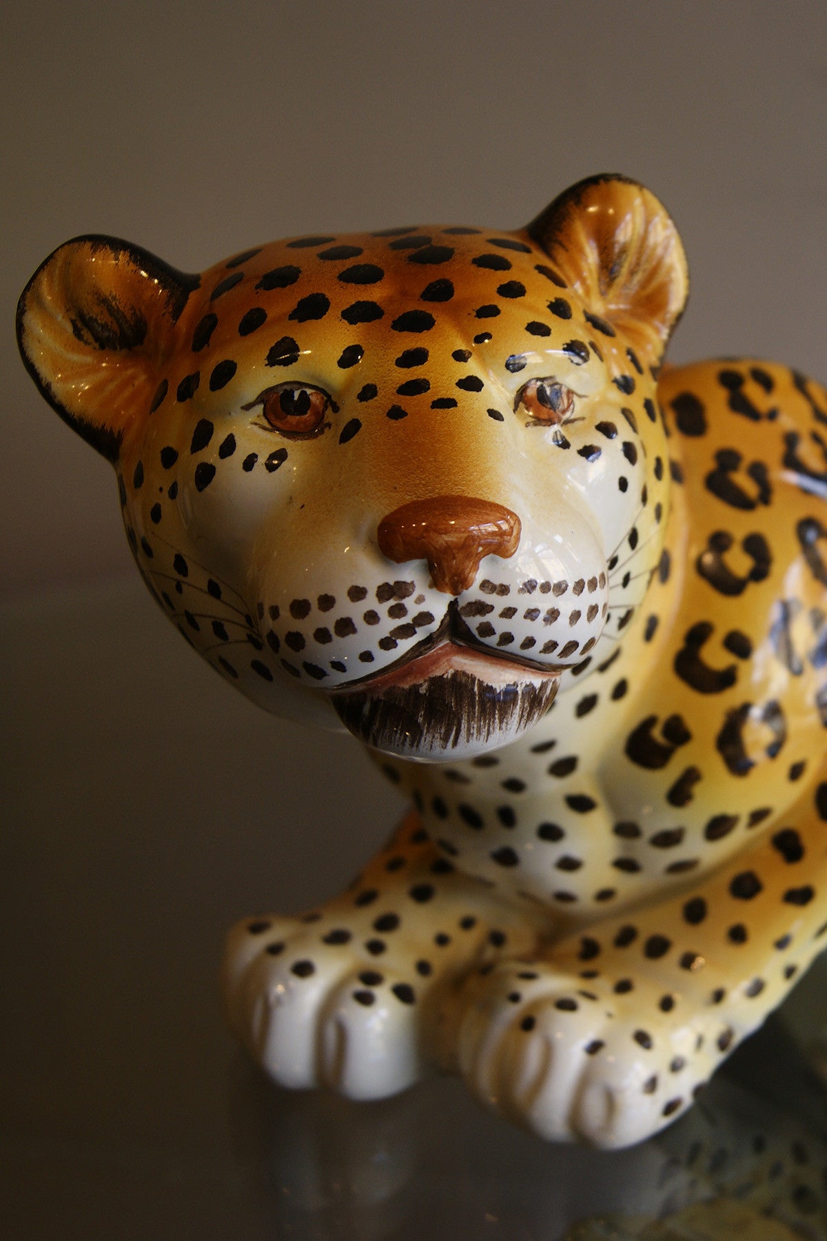 X Italian ceramic model of a recumbent Leopard circa 1970
