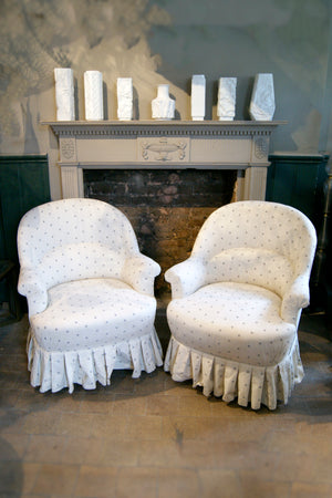 X Pair of Bedroom Chairs with Floral Detailing