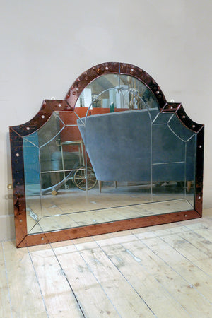 Highly unusual 'Amethyst' Glass  wall mirror circa 1930