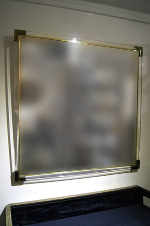 X Large Perspex Mirror with brass corners circa 1970