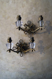 X Rare Set of Four Jules Leleu Bronze Wall Lights circa 1930
