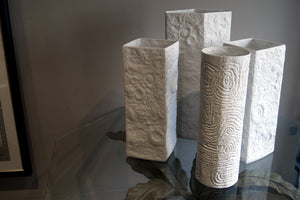 Large cast fossil german vase circa 1960 by Kaiser