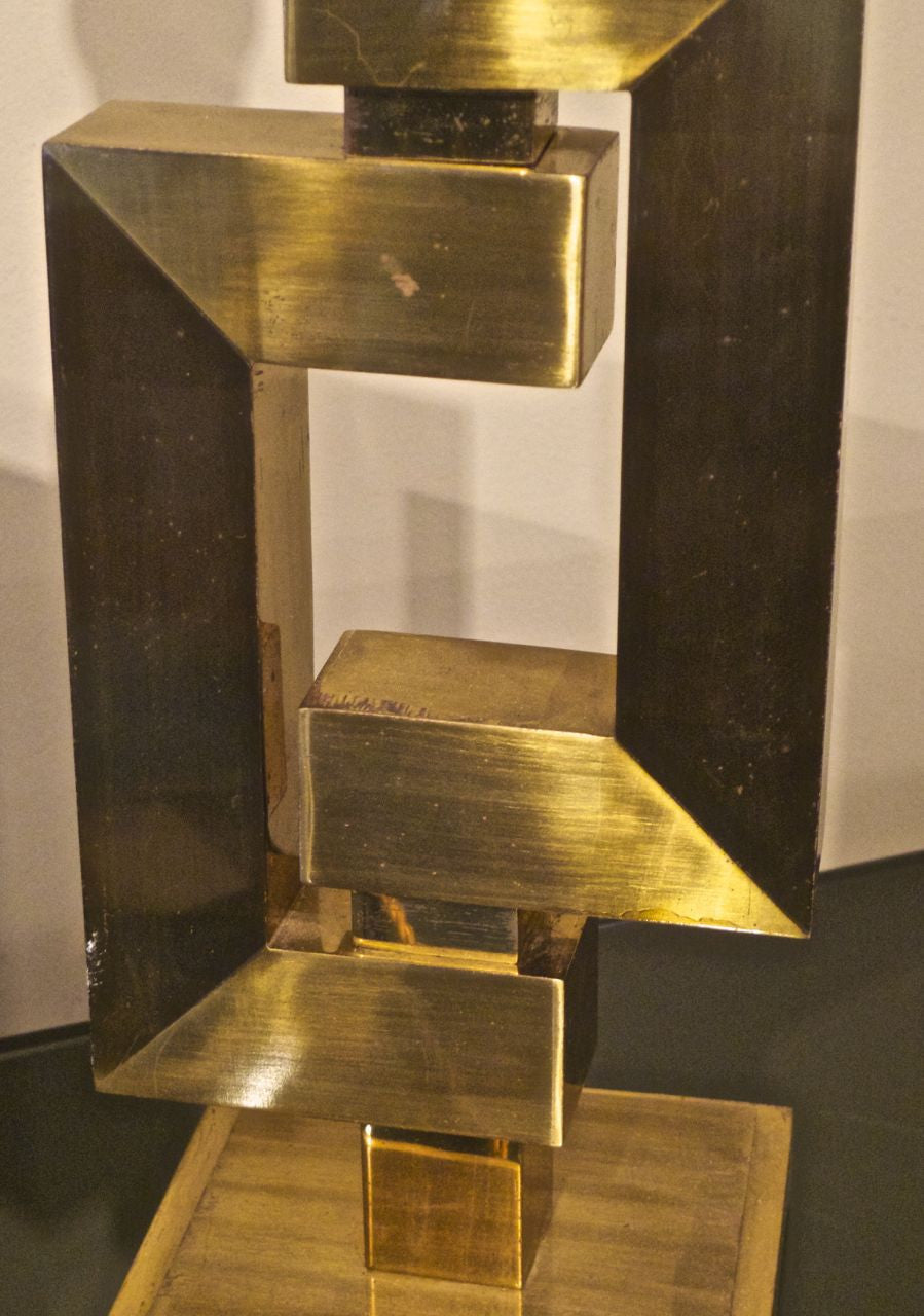 X 1970s fabulous quality Brass Lamp in the manner of Romeo Riga