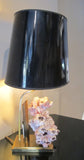 X French brass and coral side lamp in the manner of Willy Daro.