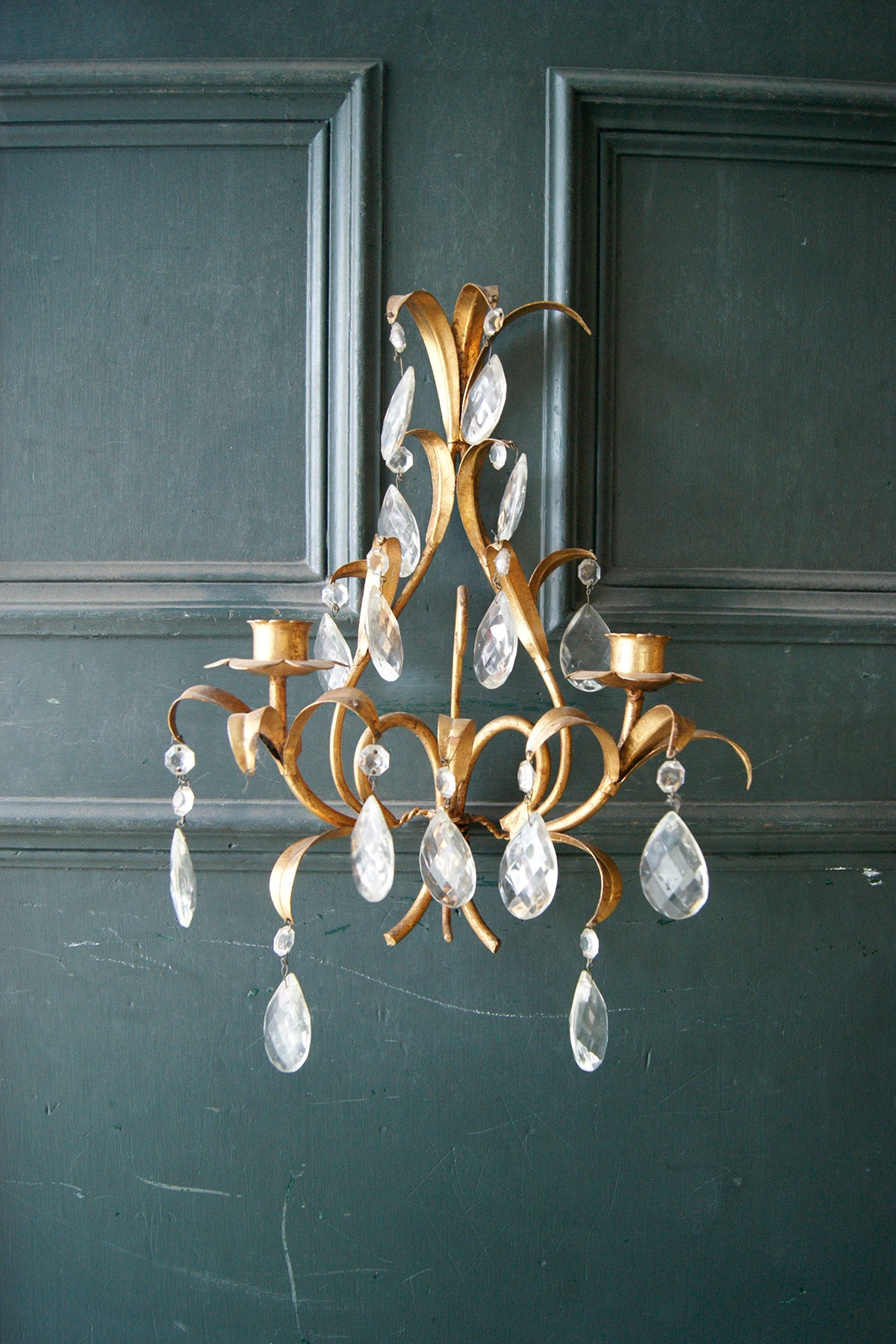 X Pair of Gold Gilt Wall Lights