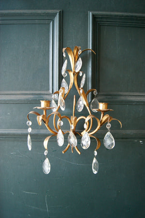 X Pair of Gold Gilt Wall Lights