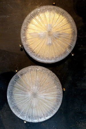 X Pair of Round Murano Glass Lights