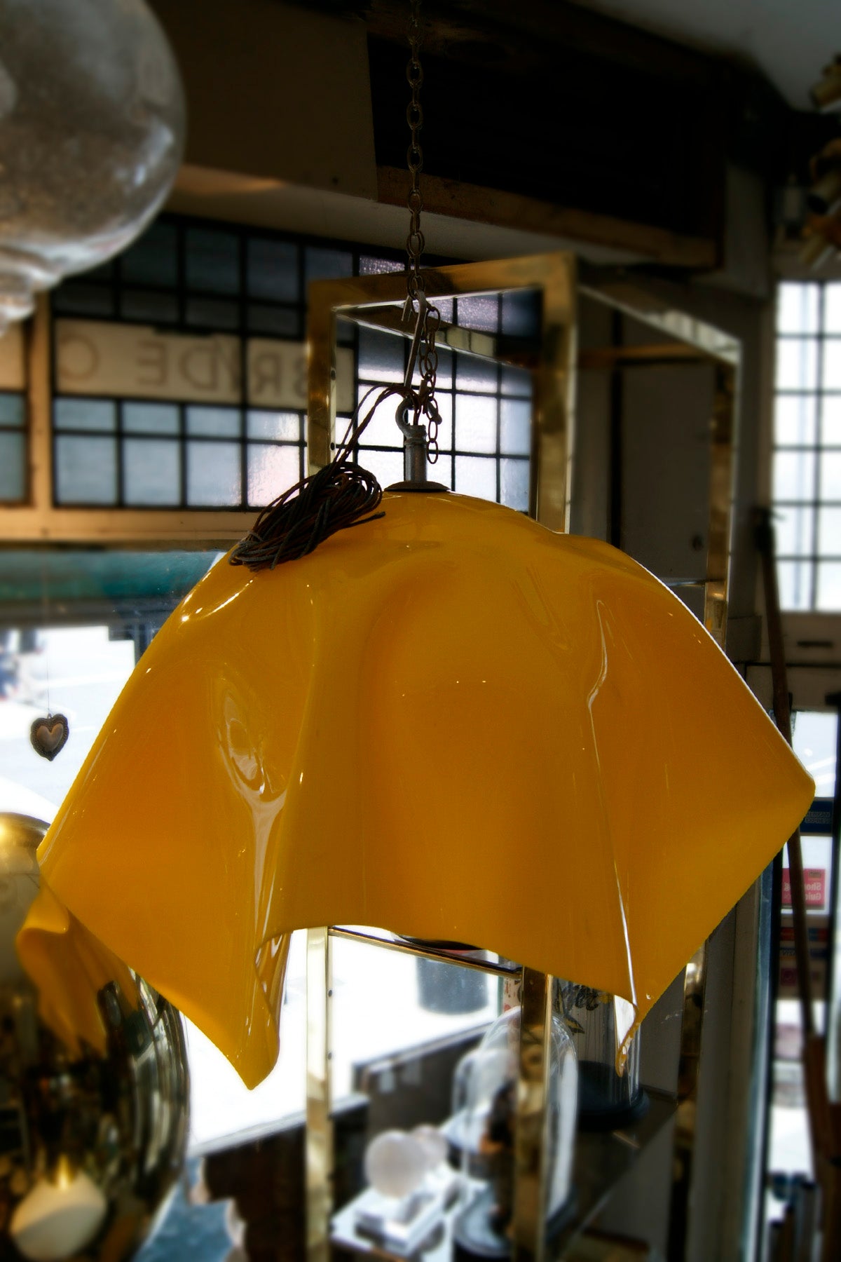 Impressive Yellow 'handerkechief' light fittings.