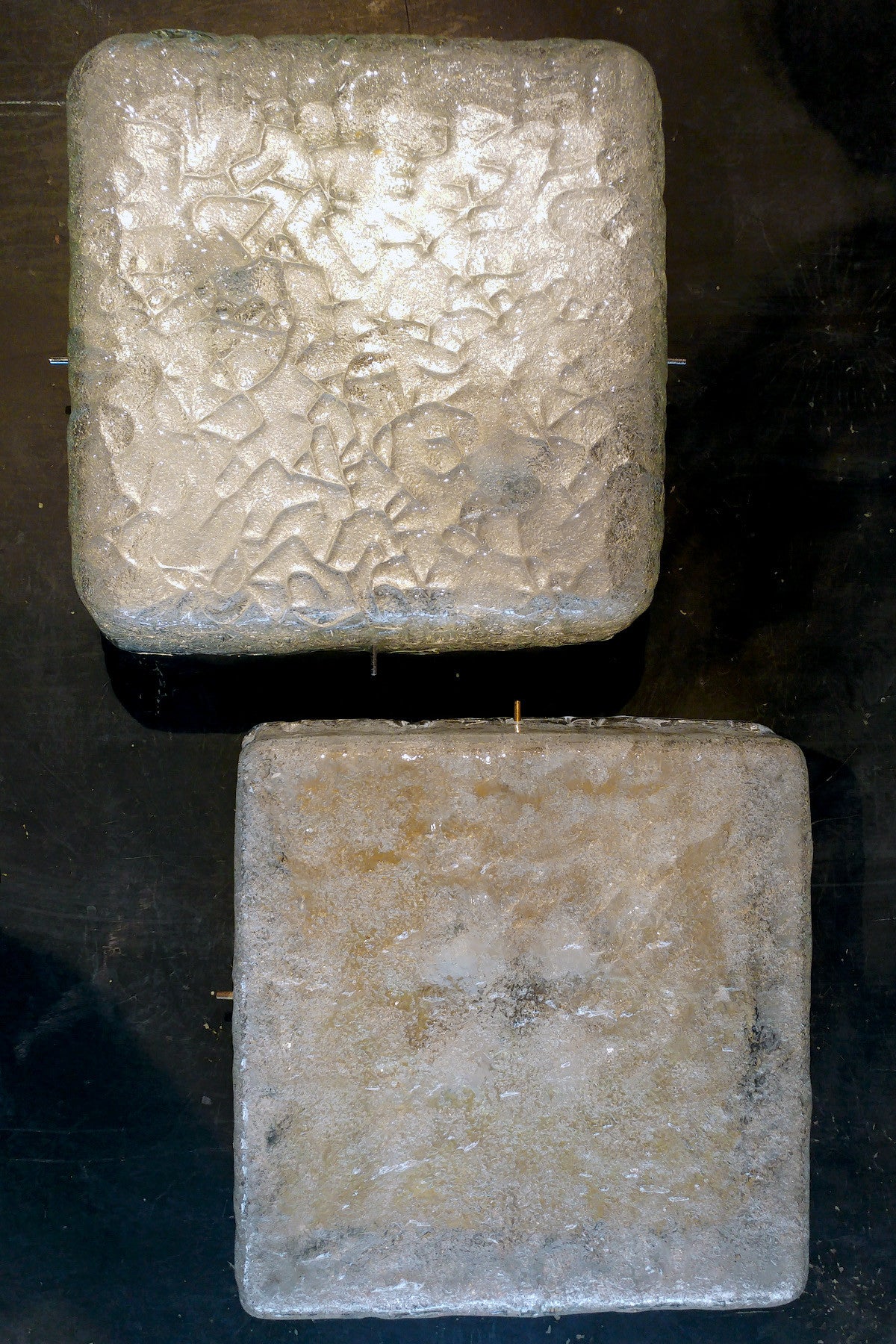 Pair of Square Murano Glass Wall Lights