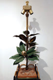 Fabulous quality bronze Italian table lamp of naturalistic design