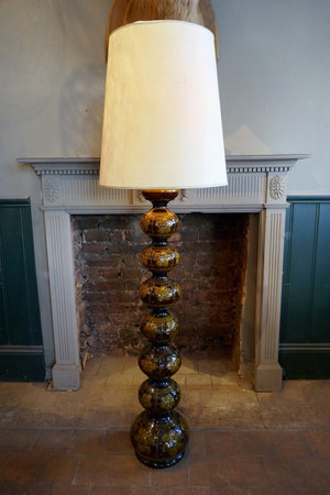 Large and Highly Decorative 1970s Ceramic Floor Lamp