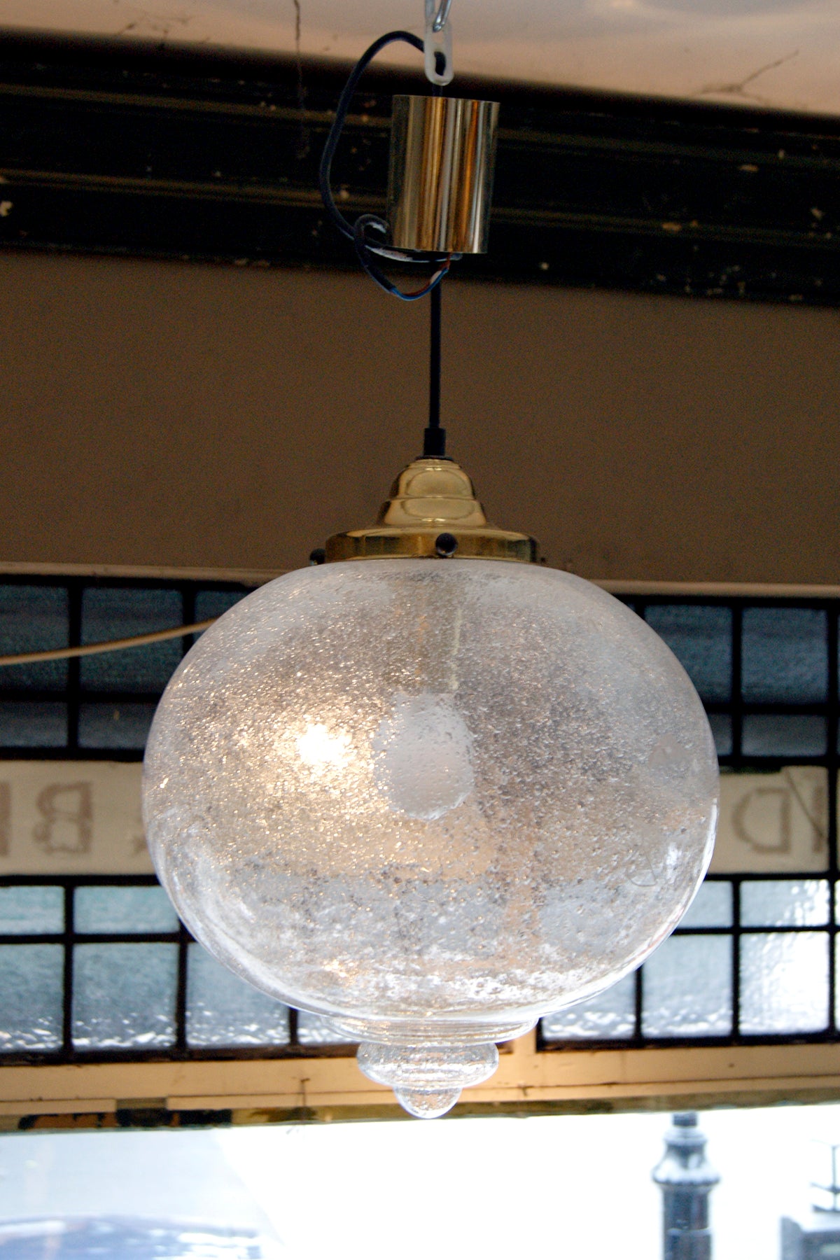Murano clear Glass hanging Light .