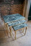 X Green Marble Nest of Tables