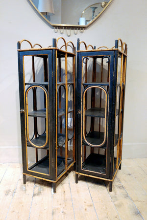 Pair of Bamboo Slipper Cupboards