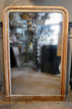 X Highly Distressed Antique French Wall Mirror