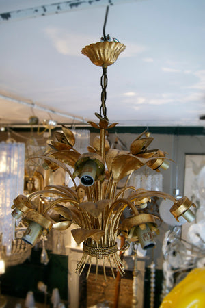 Italian gold flower chandelier.