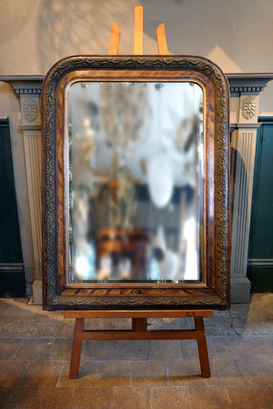 X French Mirror with Original Faux Wood Effect circa 1900
