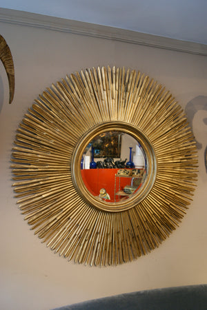 Giant Carved Wood Sunburst Mirror