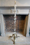 X Glass Bodied Floor Lamp with Floral Metal Footing