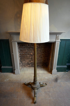 French Painted Carved Wood Standard Lamp circa 1920