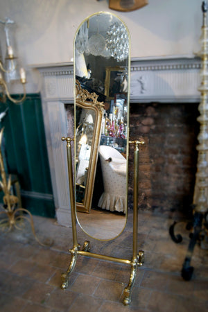 X Brass Full Length Standing Mirror