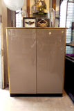X Glass Surface Bar with Elegant Brass Edging