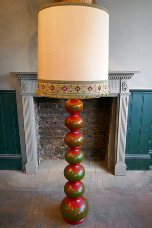 Large Red Ceramic Floor Lamp