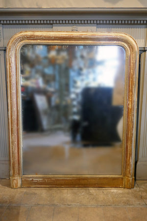 Decorative gilded French Mirror with  Geometric Patterning circa 1900