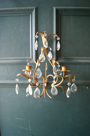 X Pair of Gold Gilt Wall Lights